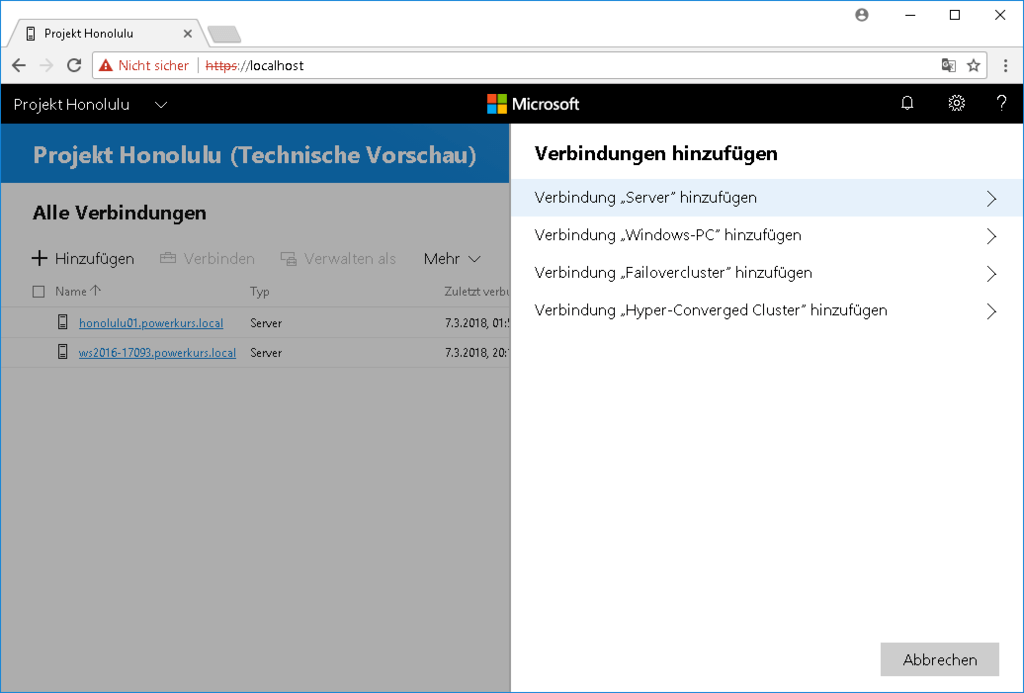 Server hinzufügen